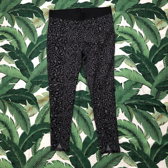 H&M Pants - H&M grey leopard leggings with curved hem